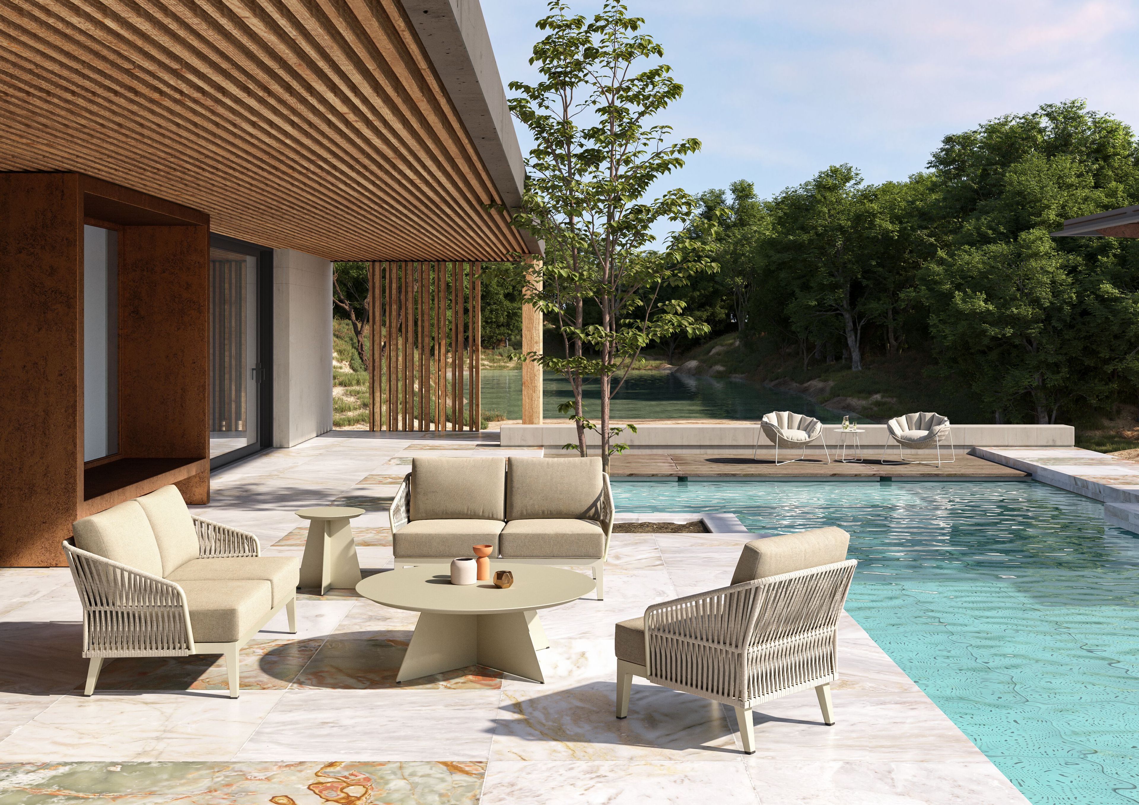 Тканевое садовое кресло с подлокотниками VINEKO Mia ARCH-00047860 - Вид №2