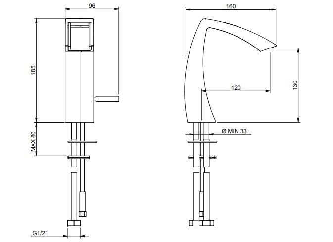 Однорычажный смеситель для раковины с водопадом Rubinetterie Treemme Archè ARCH-00108314 - Вид №3