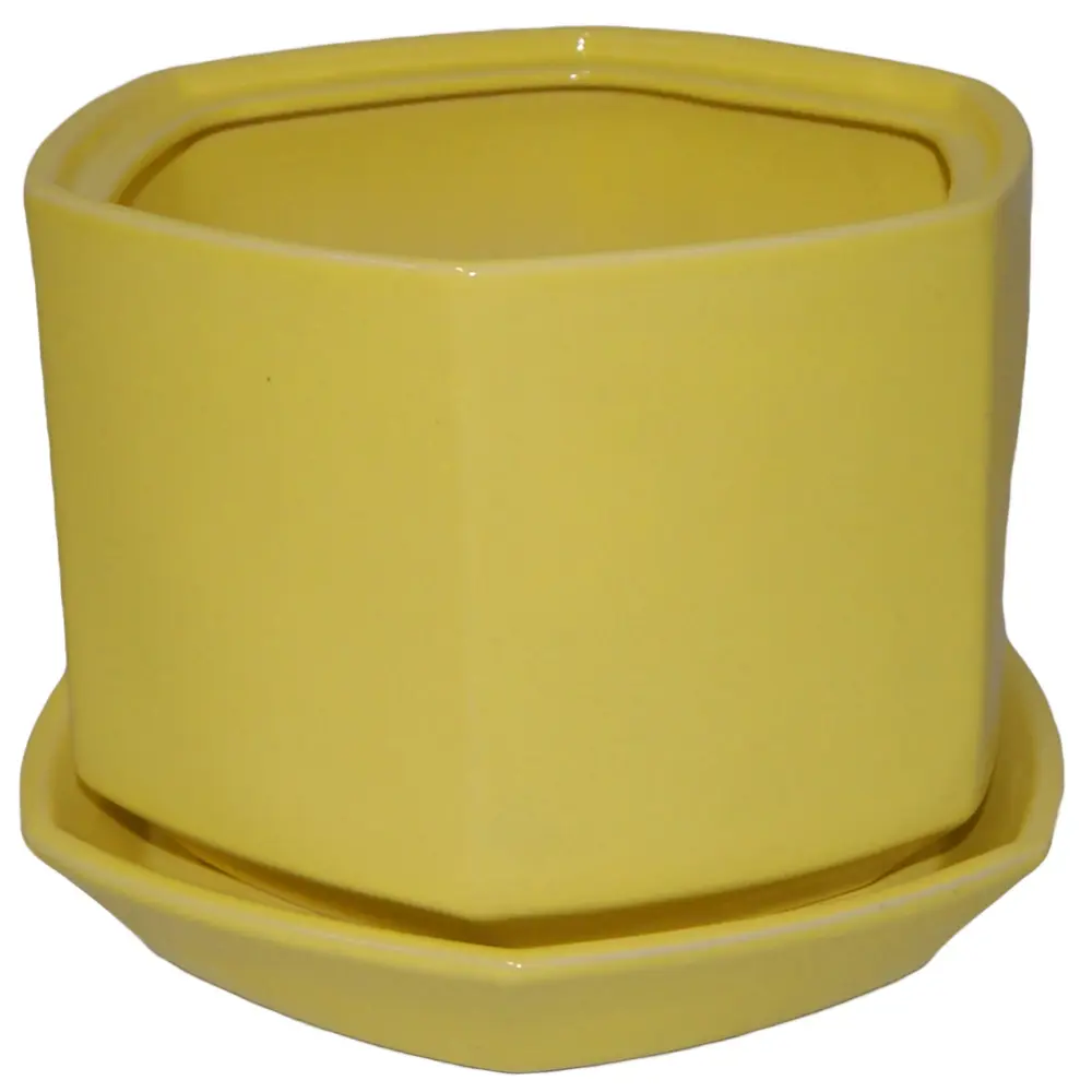 Горшок цветочный Goncar Меркурий 11x13.5x11 см v1 л керамика жёлтый GONCHAR STLM-2195928