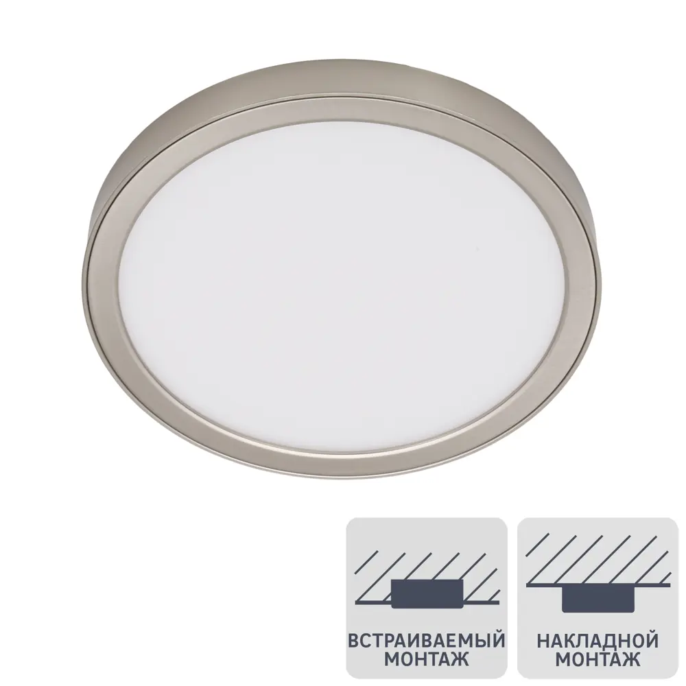Спот встраиваемый/накладной светодиодный влагозащищенный Inspire Manoa 6.7 Вт 123 мм, нейтральный белый свет, цвет металлик STLM-2191515