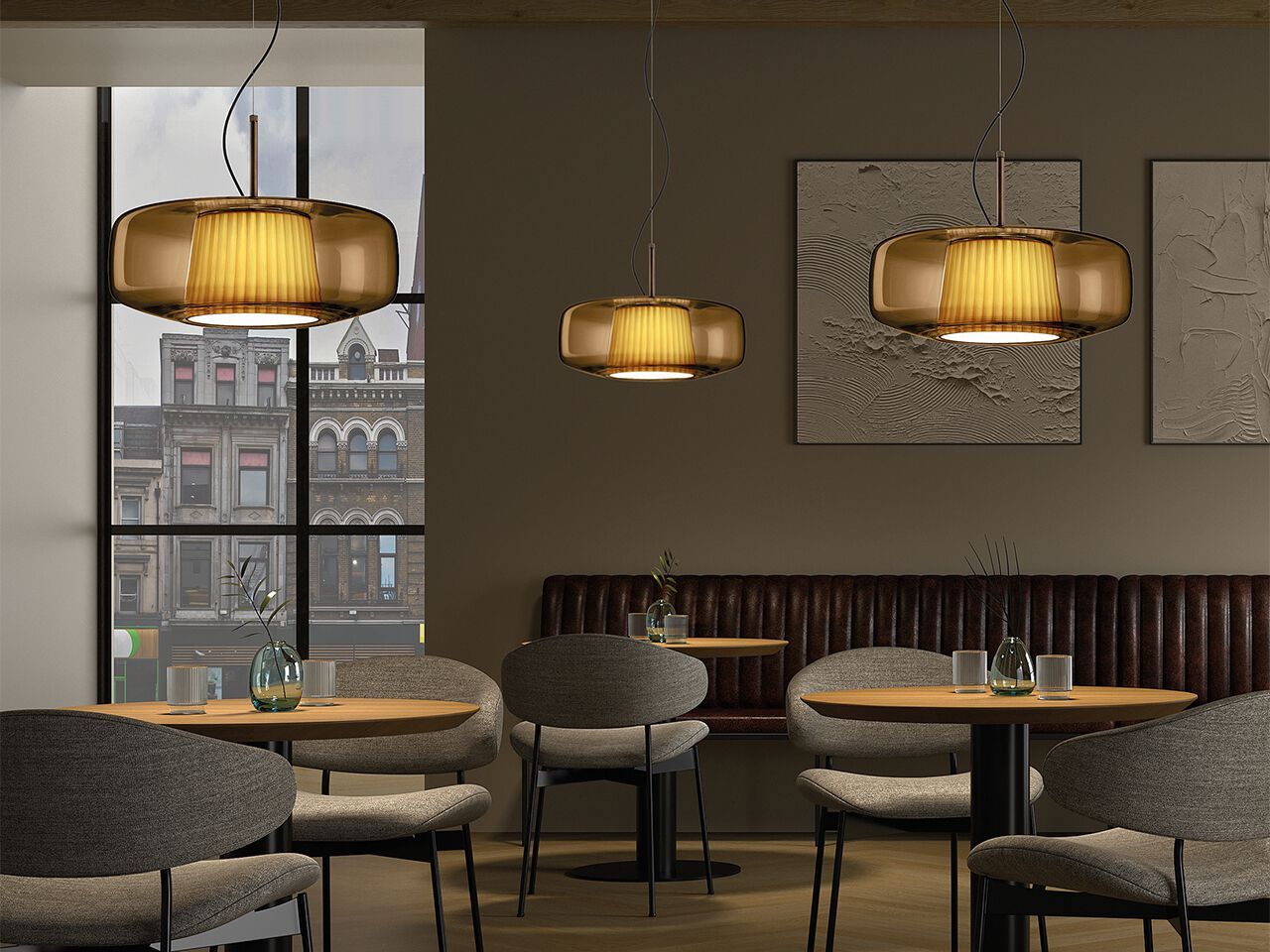 Выдувное стекло светодиодный подвесной светильник Vetreria Vistosi плиссе ARCH-00065405 - Вид №3