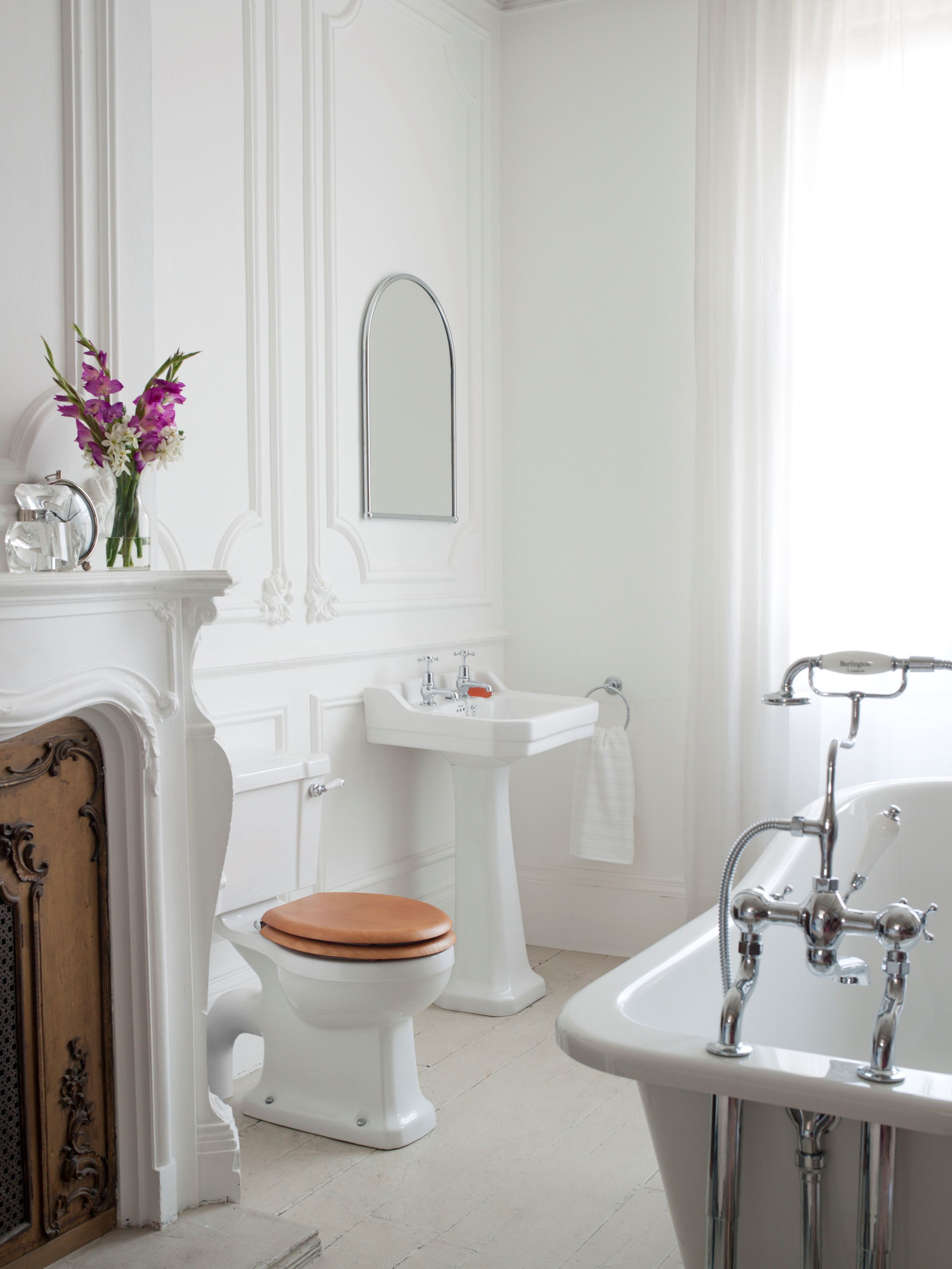 Прямоугольный умывальник из стекла на колонне Burlington Эдвардианская ARCH-00134895 - Вид №2