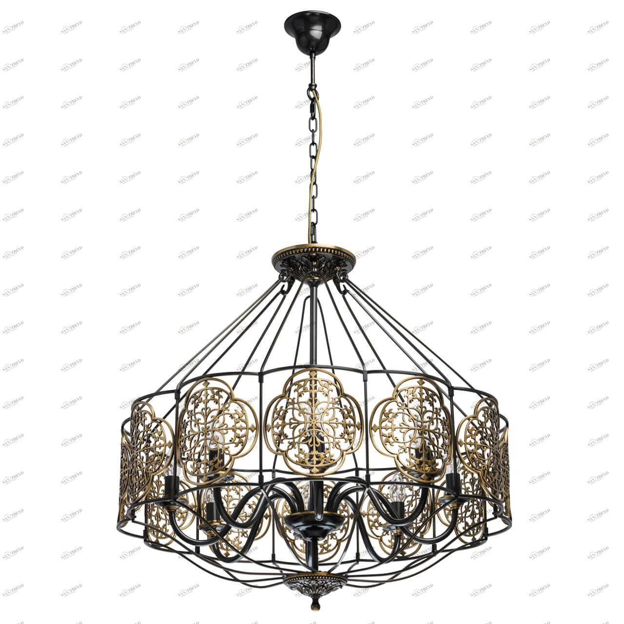 Подвесная люстра Chiaro Франческа 109010208 CHIARO ДИЗАЙНЕРСКИЕ, ФРАНЧЕСКА 220467 Бронза 