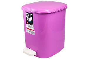 17524650 Прямоугольный мусорный контейнер 10 л с педалью пластик розовый 1 ПЛ-BO640r BORA