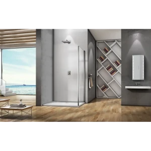 Боковая панель для душа Spirit 80x190см профиль хромированный стекло прозрачное 4мм