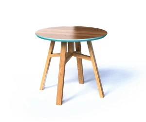 Приставной столик круглый натуральный дуб, мятный 55 см Mack THE IDEA  210072 Коричневый