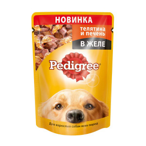 ПР0053693 Корм для собак Телятина с печенью в желе пауч 85г PEDIGREE