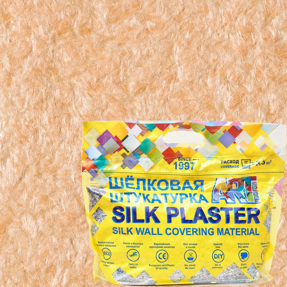 Жидкие обои Silk Plaster АртДизайн 225 1 кг цвет персиковый 82453413 STLM-2090024 