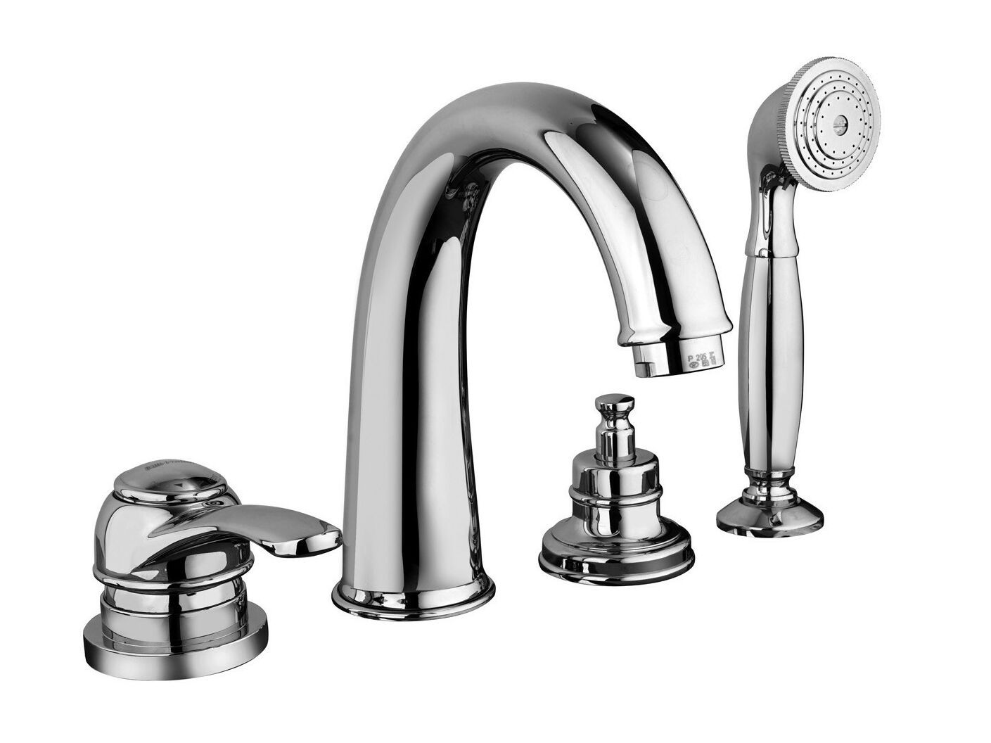 Однорычажный смеситель для ванны с 4 отверстиями и переключателем Rubinetterie Frattini Morgan ARCH-00060545 - Вид №1