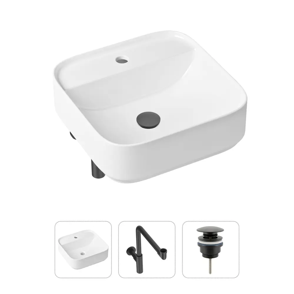 Накладная раковина Lavinia Boho Bathroom Sink Slim 21520318 фарфор 42 см с донным клапаном и металлическим сифоном