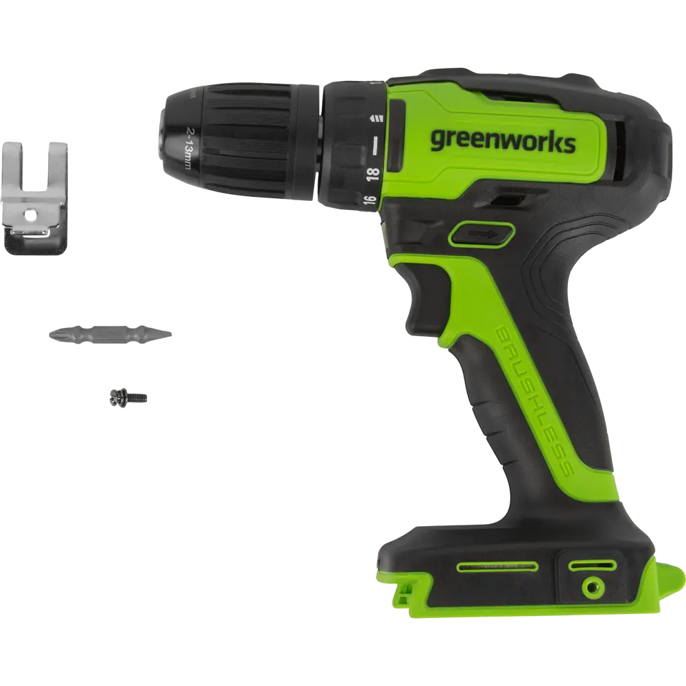 Дрель-шуруповерт аккумуляторная бесщеточная Greenworks GD24DD35 3704007, 24 В Li-Ion, без АКБ и ЗУ STLM-2048540 - Вид №5