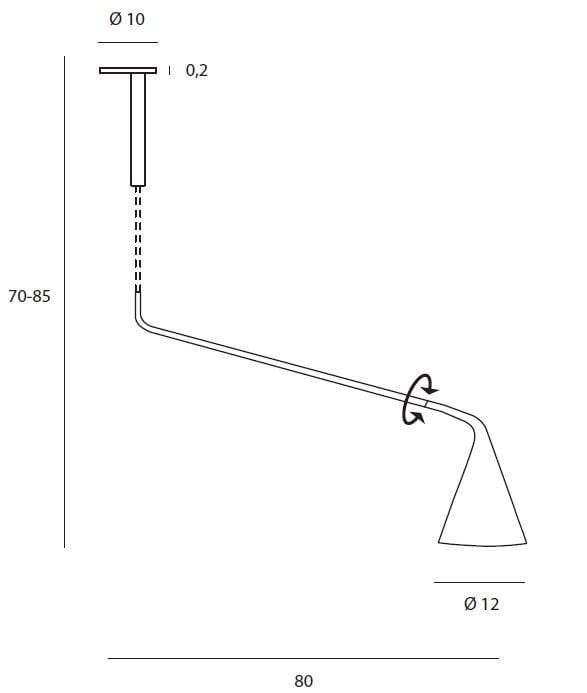 Окрашенный металлический потолочный светильник с гибкой рукояткой Tooy ARCH-00061026 - Вид №4