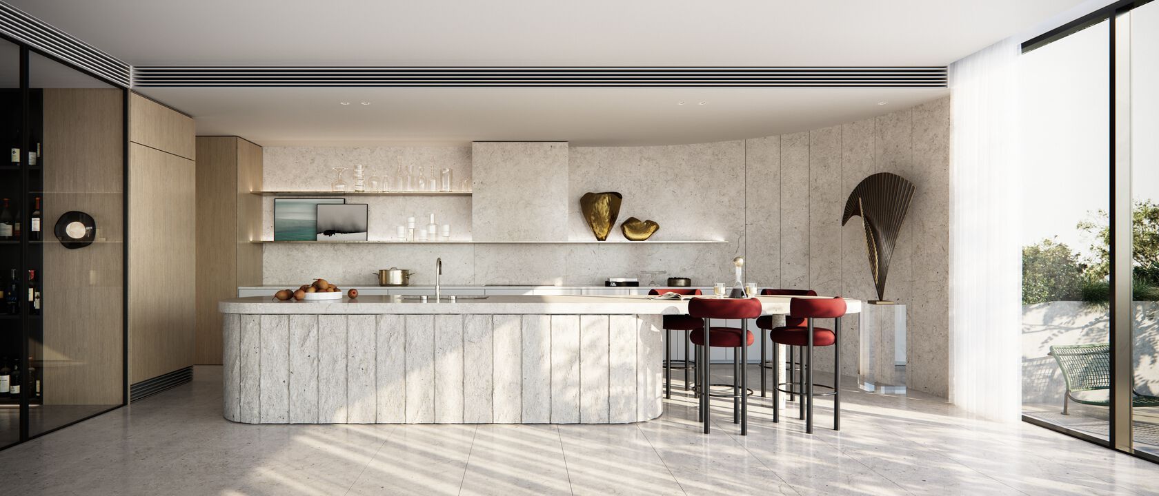 Высокий деревянный стул с тканевой подкладкой Tom Dixon Fat ARCH-00130395 - Вид №19