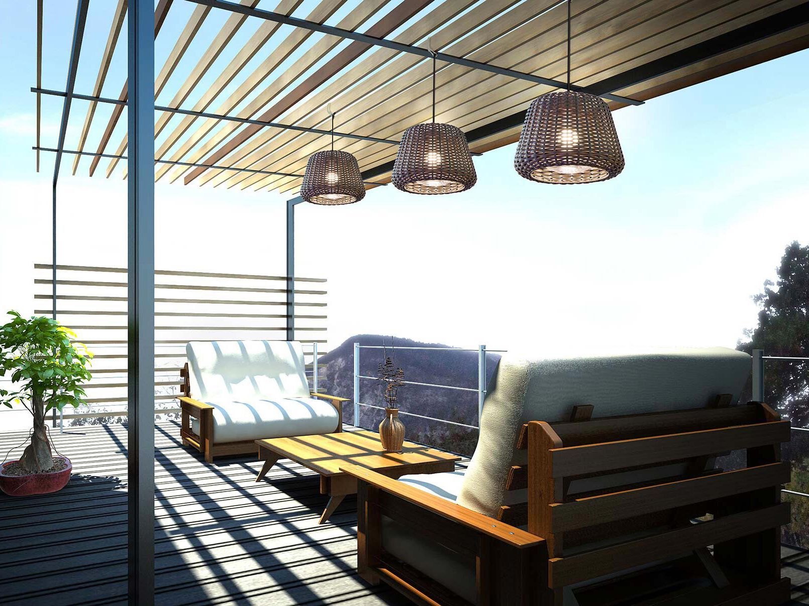 Открытый ротанга подвесной светильник Panzeri Ralph ARCH-00042134 - Вид №4