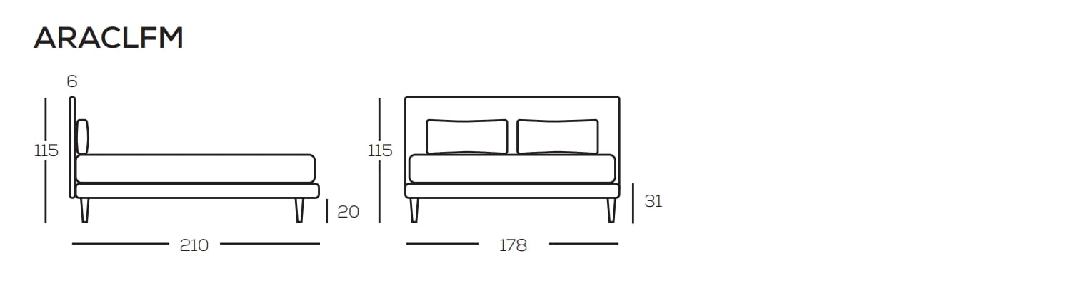 Съемная двуспальная кровать из ткани с мягким изголовьем GRUPPO FOX ночь Фокса ARCH-00101750 - Вид №4