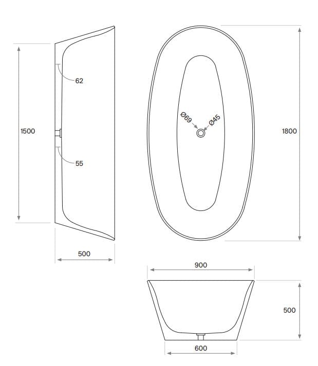 Мраморная овальная ванна в центре комнаты COCOON Maison ARCH-00047825 - Вид №18