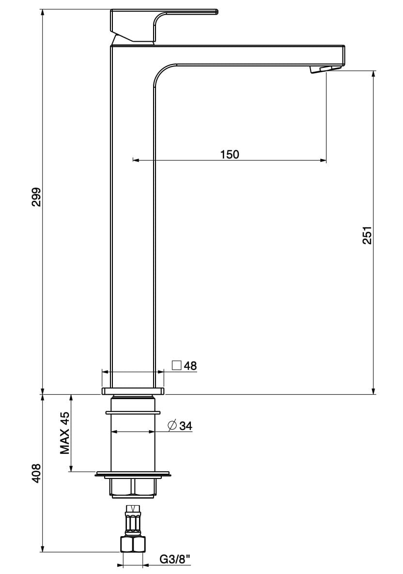 Смеситель для раковины с высоким верхом GATTONI Kubik ARCH-00113342 - Вид №3