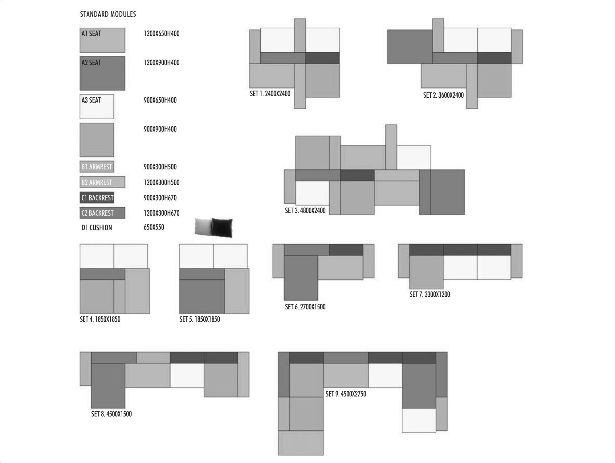 Модульный тканевый диван Inno PLAY ARCH-00067176 - Вид №9