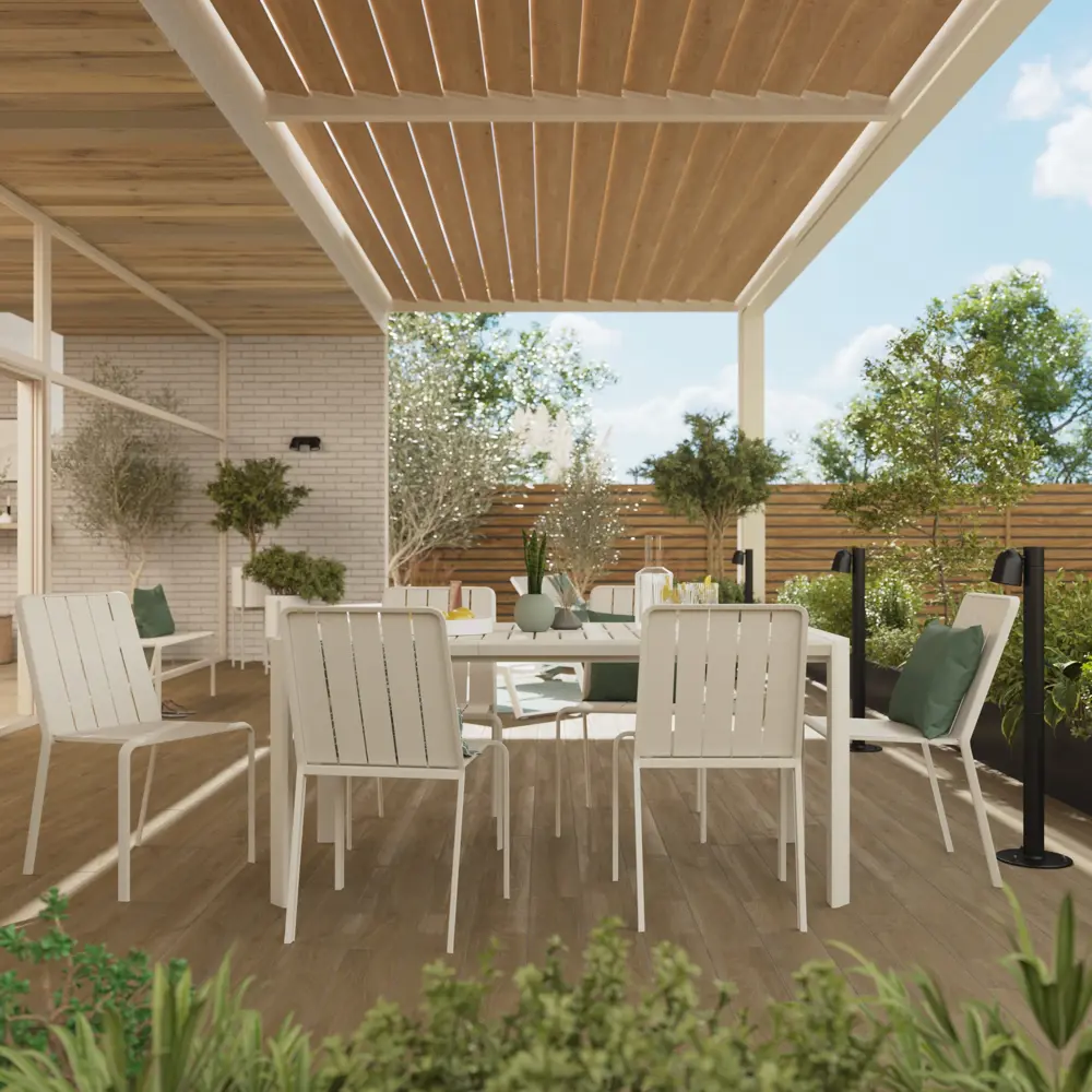 Стул Naterial Idaho 87x52 см алюминий цвет бежевый STLM-2099531 - Вид №11