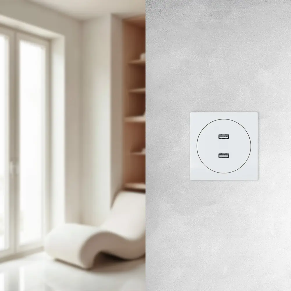 Розетка двойная USB встраиваемая Osen цвет белый LEZARD STLM-2212109 - Вид №4