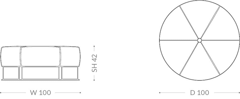Кожаная изогнутая мягкая скамья BRUNO ZAMPA BLANCA ARCH-00111371 - Вид №2