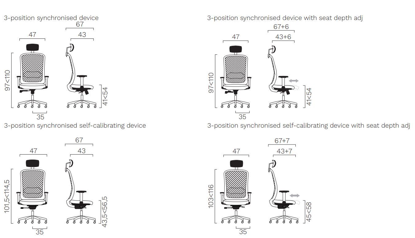 Офисное кресло с высокой спинкой с 5 спицами FREZZA Takk ARCH-00105102 - Вид №13