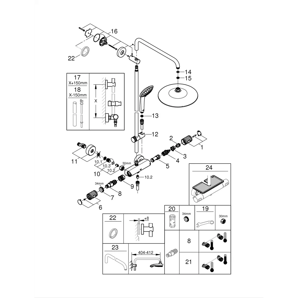 Душевая система Grohe Vitalio Joy с термостатом STLM-2103413 - Вид №11