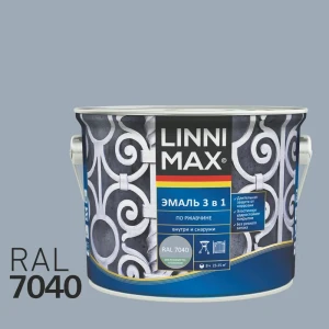 Эмаль по ржавчине 3 в 1 Linnimax цвет серый 2.5 л
