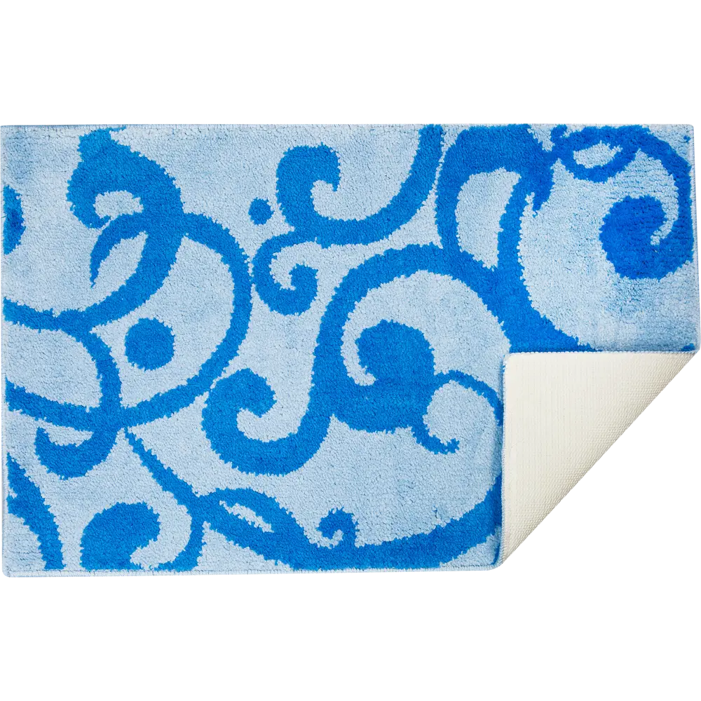 Коврик для ванной комнаты «Узоры» 50х80 см цвет голубой MR PENGUIN STLM-2129071 - Вид №2