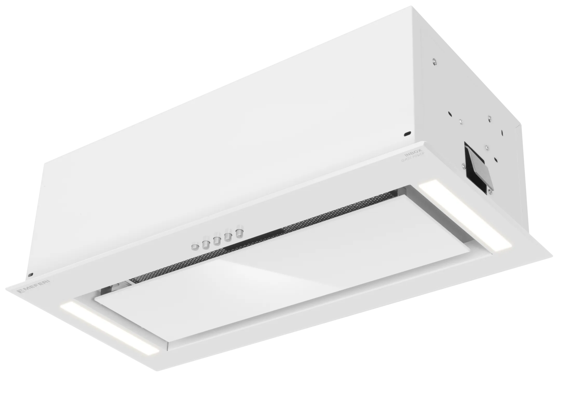 9168705 Вытяжка полновстраиваемая Meferi INBOX60WH GLASS POWER белый/белый STDN-0116101 - Вид №3