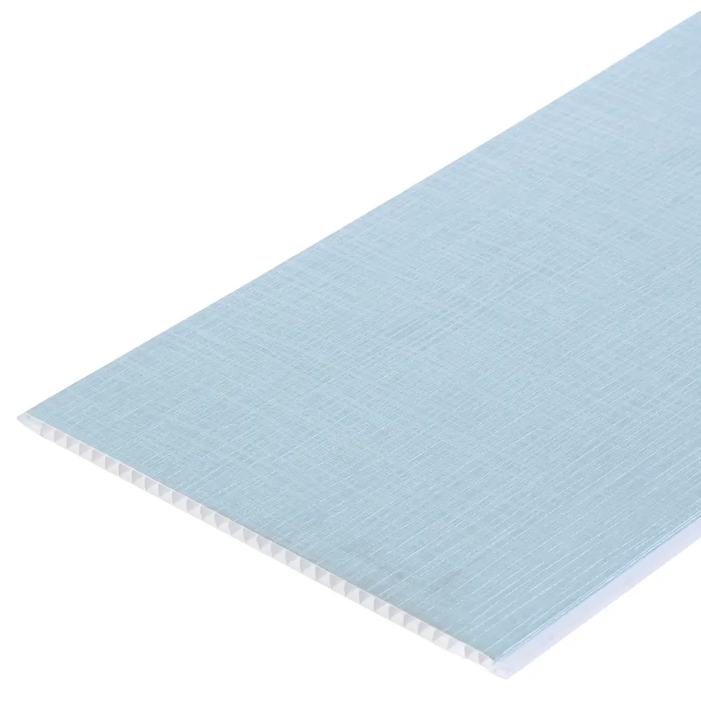 Панель ПВХ Лино аква 8 мм 2700х250 мм 0.675 м² КРОНАПЛАСТ STLM-2184481 - Вид №1