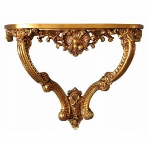 Консоль подвесная с деревянной столешницей античное золото Lady Gold ART-ZERKALO  00-3948389 Золото
