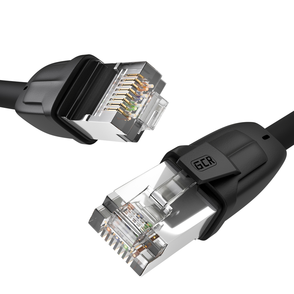 GCR-52350 Gcr патч-корд prof кат.8 ethernet 5.0m f/ftp, rj45, cu, 26 awg, литой, прямой, черный, экранированные коннекторы, Greenconnect Santreyd  - Вид №1