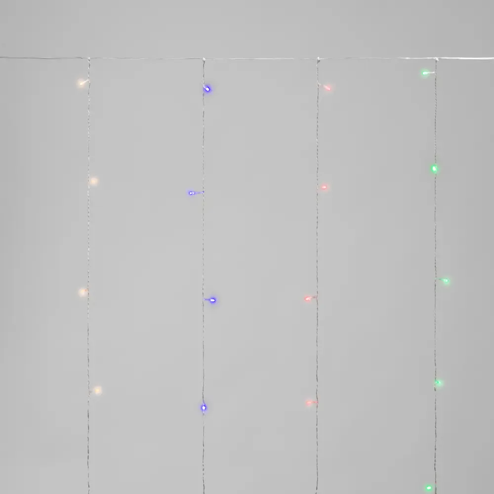 89380286 Гирлянда светодиодная занавес электрическая 1.5x1.5 м разноцветный свет 8 режимов 64 лампы цвет прозрачный STLM-1409610 Santreyd  - Вид №16