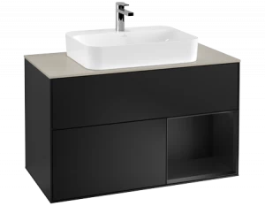 Villeroy&Boch Тумба под раковину Прямоугольная версия F373PDPD Finion Black Matt Lacquer