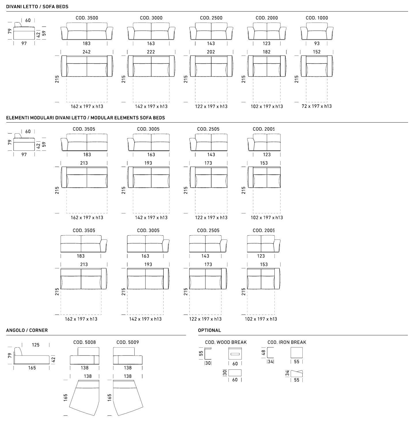 Тканевый раскладной диван-кровать с полуостровом Dienne Salotti Views II ARCH-00052454 - Вид №4