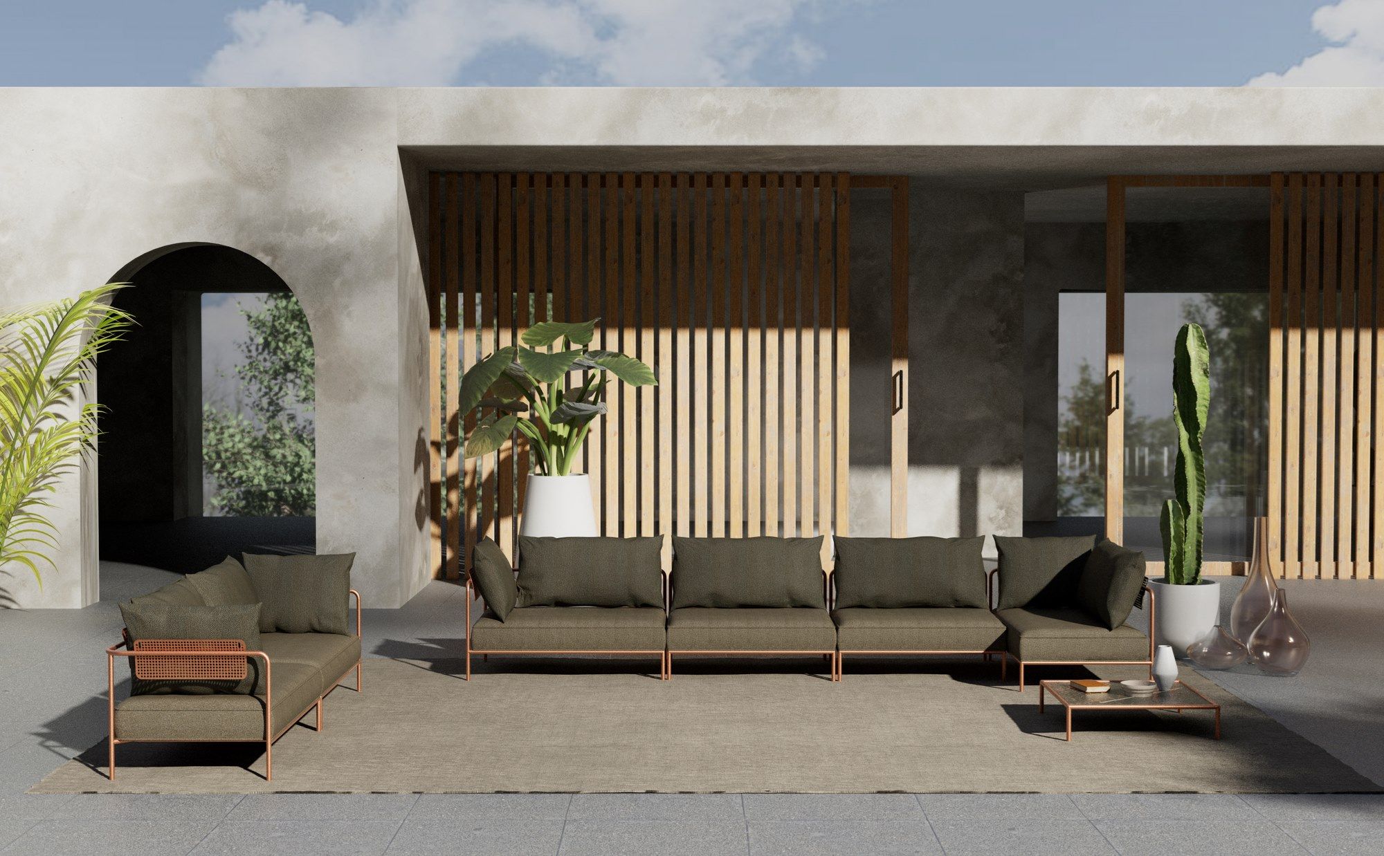 Модульное садовое кресло из стали и ткани S-CAB лоскут ARCH-00083976 - Вид №13