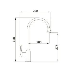 92053941 Смеситель для кухни Kevon KV31448-3 поворотный излив 27.7 см цвет матовая сталь STLM-1534593