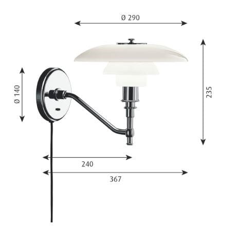 Настенный светильник из опалового стекла Ph PH 3/2 ARCH-00062341 - Вид №4