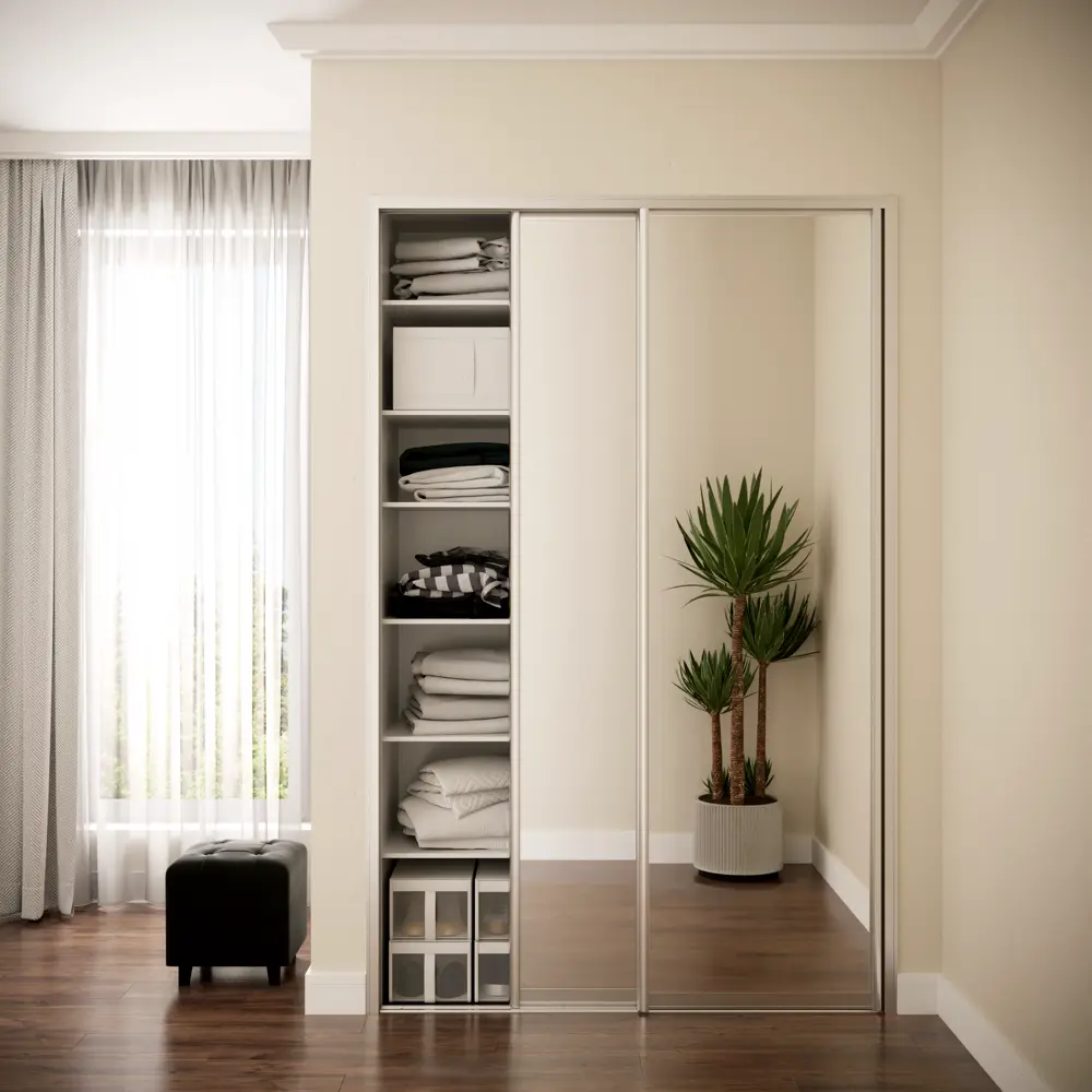 Дверь-купе KONSENSA 225.5x60.4 см с зеркалом профиль матовое серебро STLM-2152861 - Вид №8