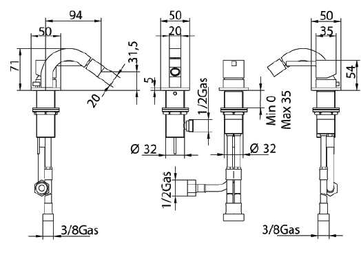752720PN00LR Смеситель Bandini Ice Cube Santreyd - Вид №1