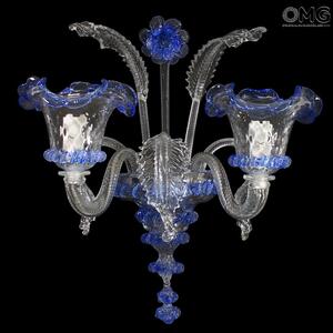 1246 ORIGINALMURANOGLASS Настенный светильник Бра Элегантный - синее муранское стекло OMG  см