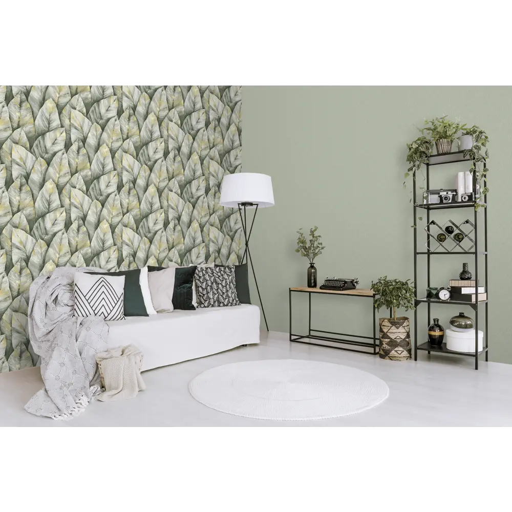 Флизелиновые обои ATELIERO Lagun с зеленым однотонным дизайном 89395975 STLM-1573953 - Вид №5