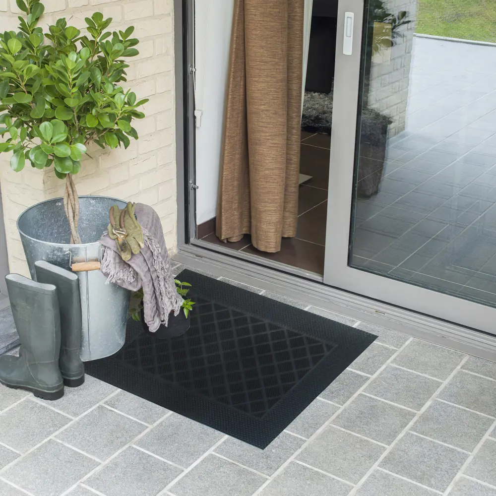 Коврик грязезащитный резина Inspire Nahel 40x60 см цвет чёрный STLM-2117544