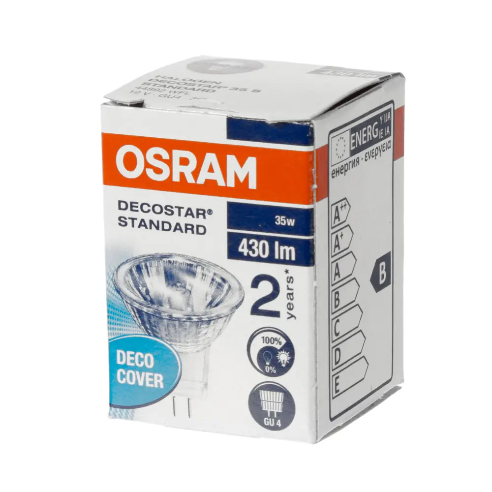 Лампа галогенная Osram спот GU4 35 Вт 12 В свет тёплый белый STLM-2169016 - Вид №1