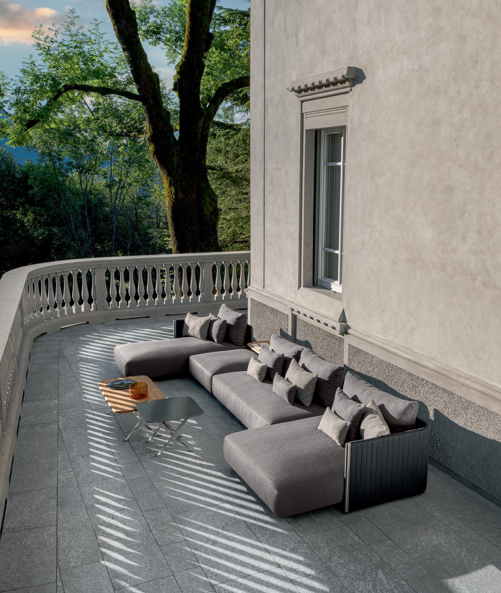 Ткань сад диван с полуостровом Talenti Джордж ARCH-00007070 - Вид №3