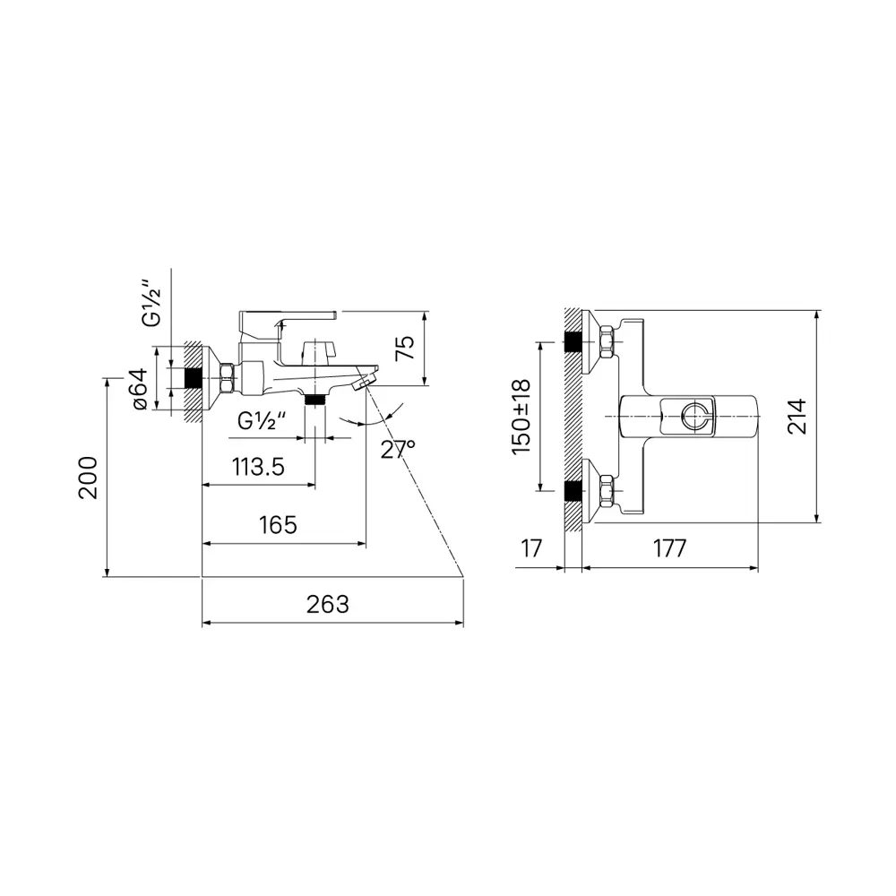 Смеситель для ванны Iddis Frame FRABL00i02WA однорычажный цвет черный STLM-2155981 - Вид №3