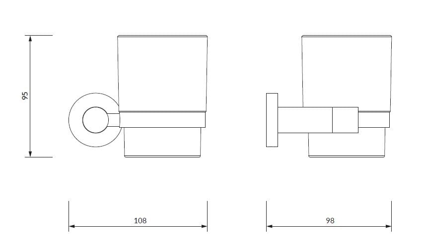 Настенный держатель зубной щетки из латуни и стекла OMNIRES Modern Project ARCH-00039057 - Вид №2