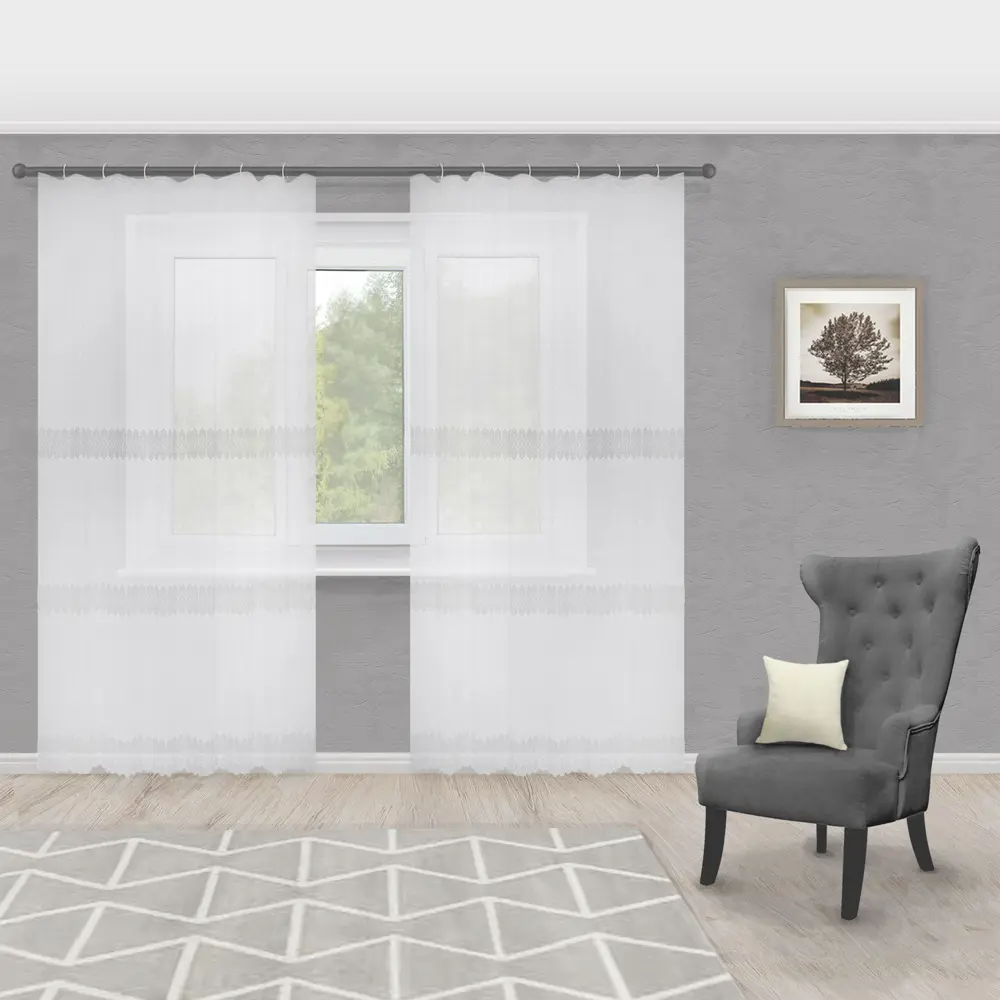 Тюль на ленте «Вензель» с вышивкой 250х260 см цвет экрю 18204845 STLM-2198510 Santreyd  - Вид №4