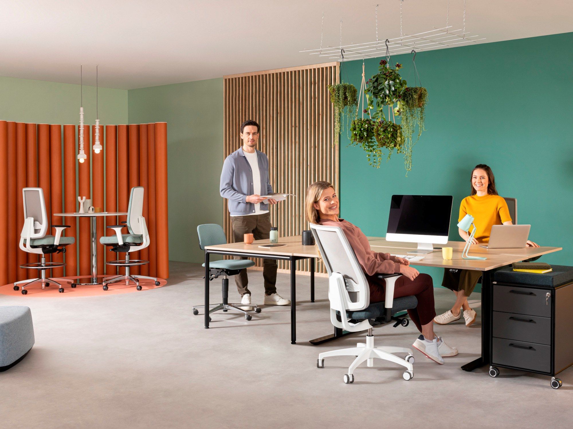 5-спицевое вращающееся сетчатое офисное кресло с колесами Dauphin INDEED WHITE ARCH-00035531 - Вид №1